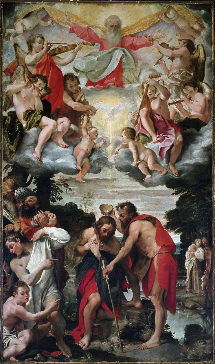 Kristi dop (olja på duk av Annibale Carracci