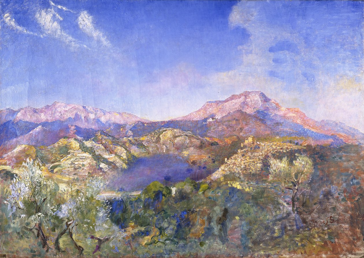 Italienskt landskap (olja på duk) av Annie Louisa Swynnerton