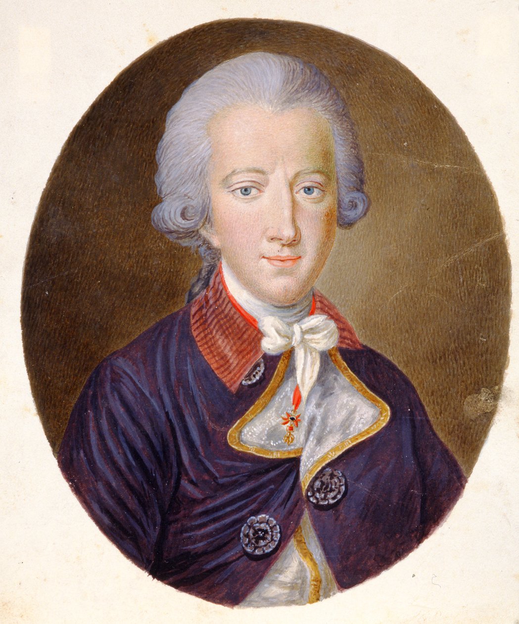 Porträtt av Josef II av Tyskland (1741-90), helig romersk kejsare, ca 1780 (akvarell) av Unbekannt Unbekannt