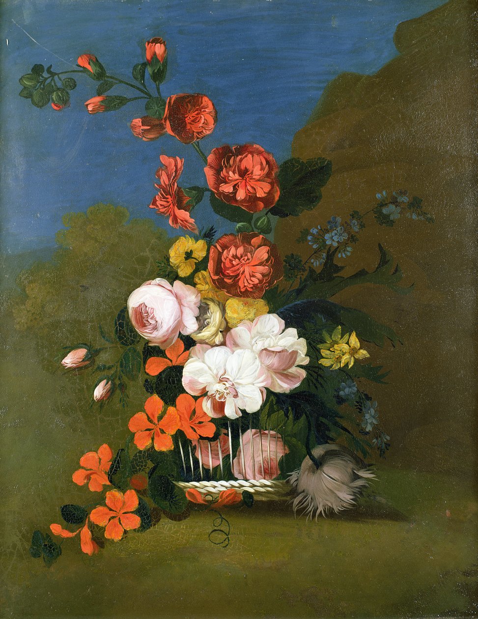 Still Life of Flowers (en i ett par) av Unbekannt Unbekannt