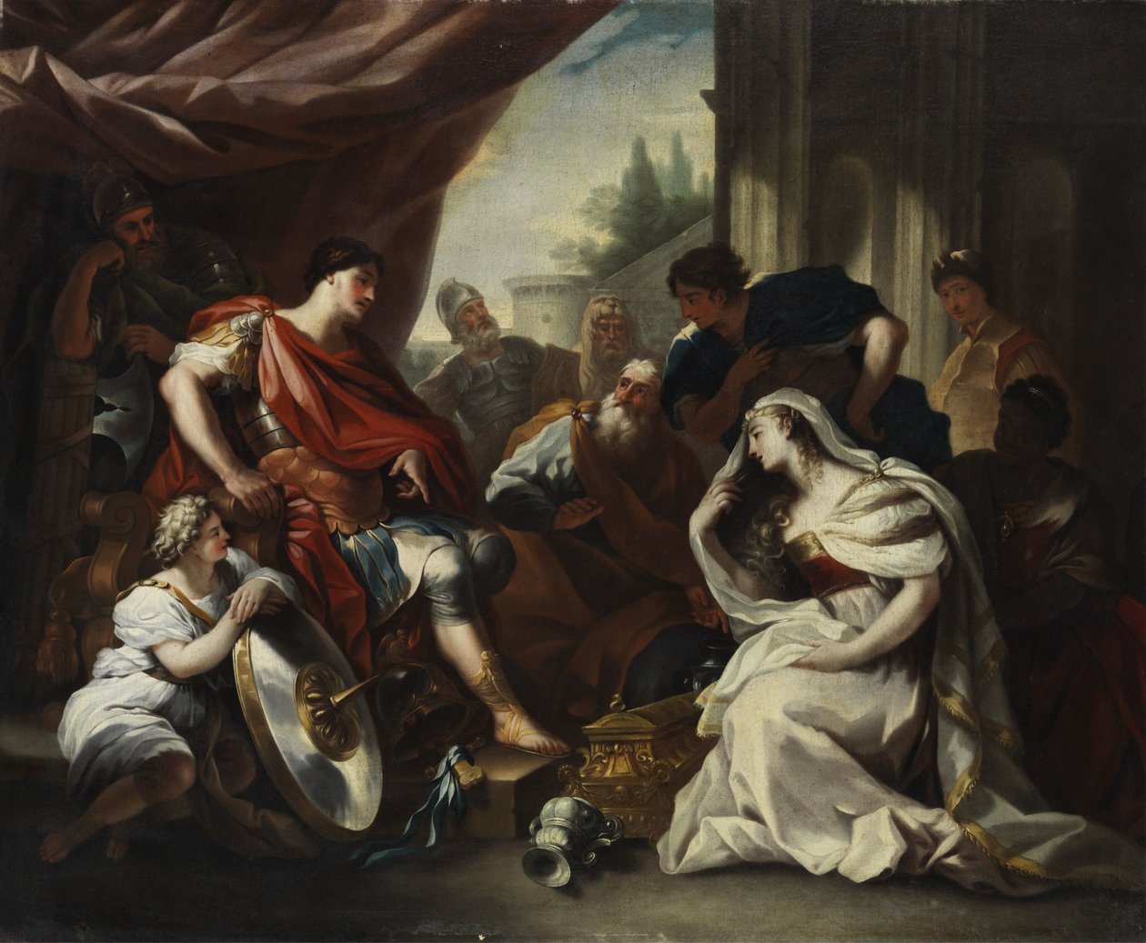 Die Familie des Dareios huldigt Alexander dem Großen av Unknown