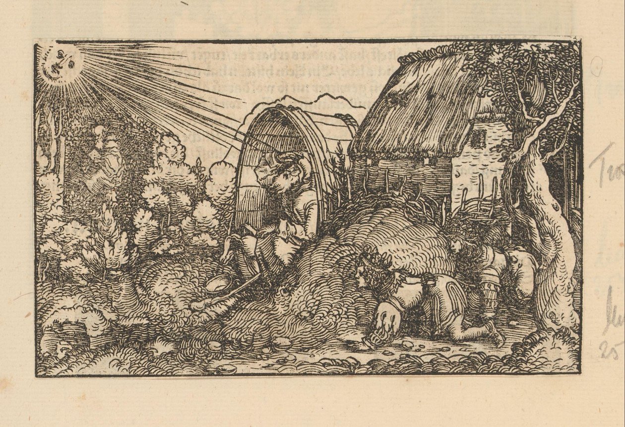 Diogenes i sin tunna och två krönta unga män av Anonymous