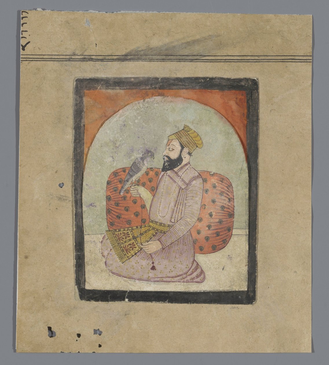 En hinduisk man med en hök av Anonymous