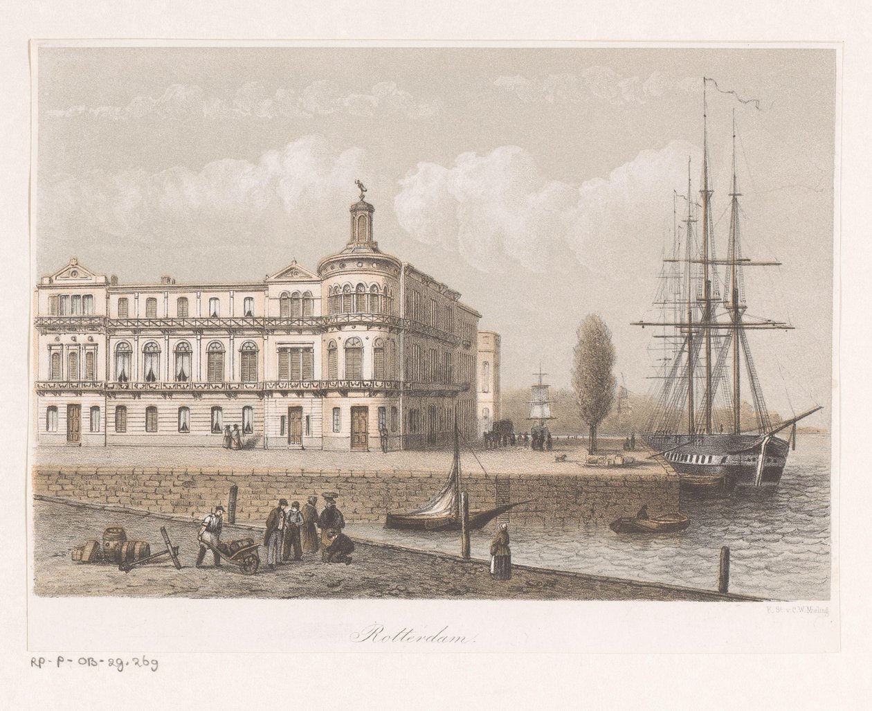 Vy över Royal Dutch Yacht Club i Rotterdam av Anonymous