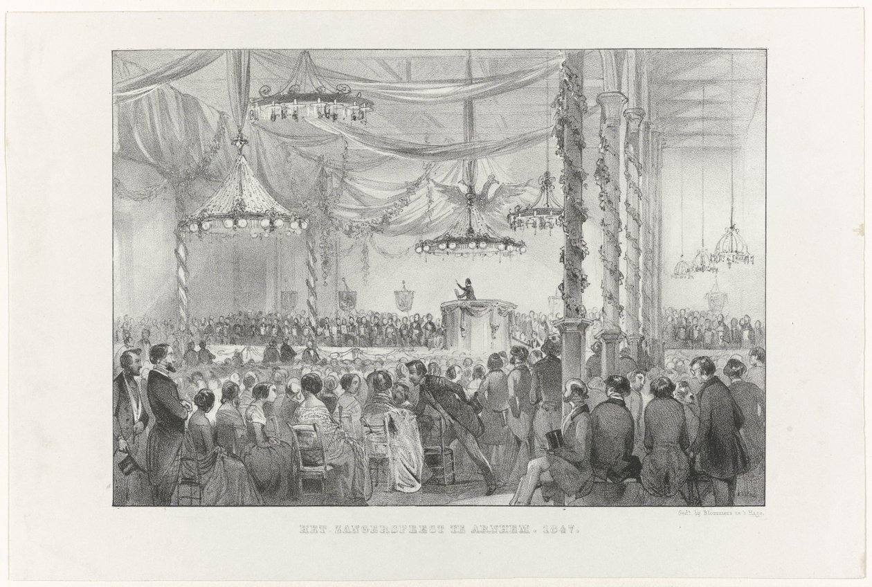 Zangersfeest i Arnhem, 1847 (titel på objekt) av Anonymous