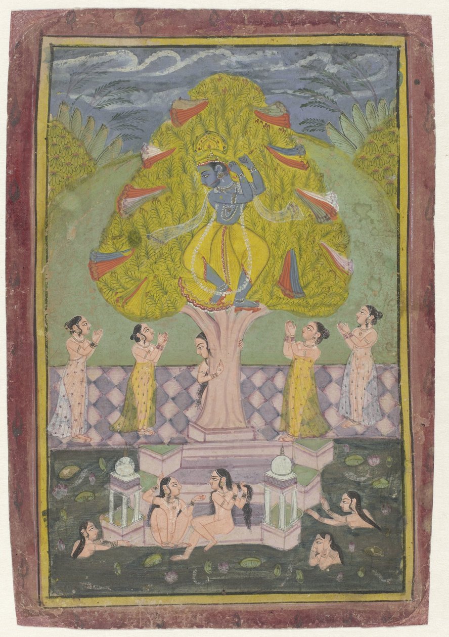 Krishna stjäl Gopis kläder av Anonymous