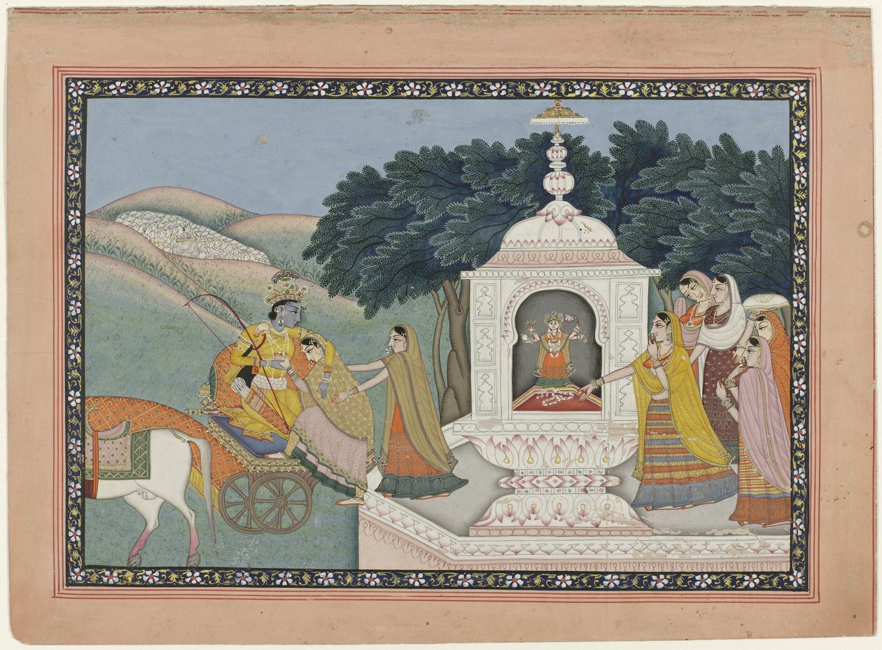Bortförande av Rukmini av Krishna av Anonymous