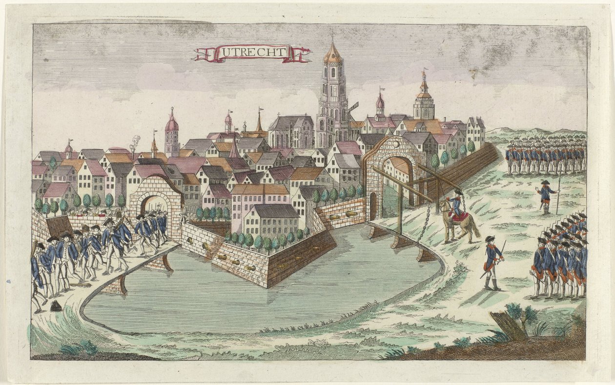 Patrioter lämnar Utrecht, 1787 Utrecht (titel på objekt) av Anonymous