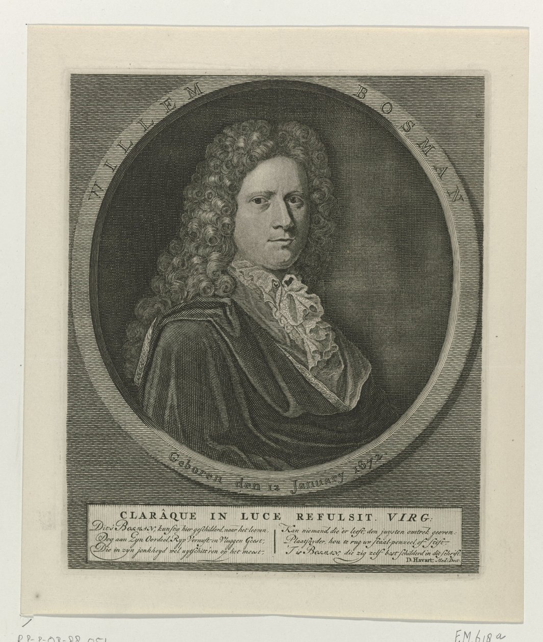 Porträtt av Willem Bosman av Anonymous