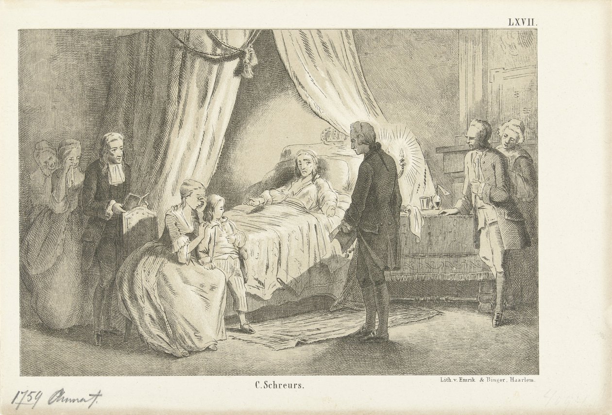 Prinsessan Anna på sin dödsbädd, 1759 av Anonymous
