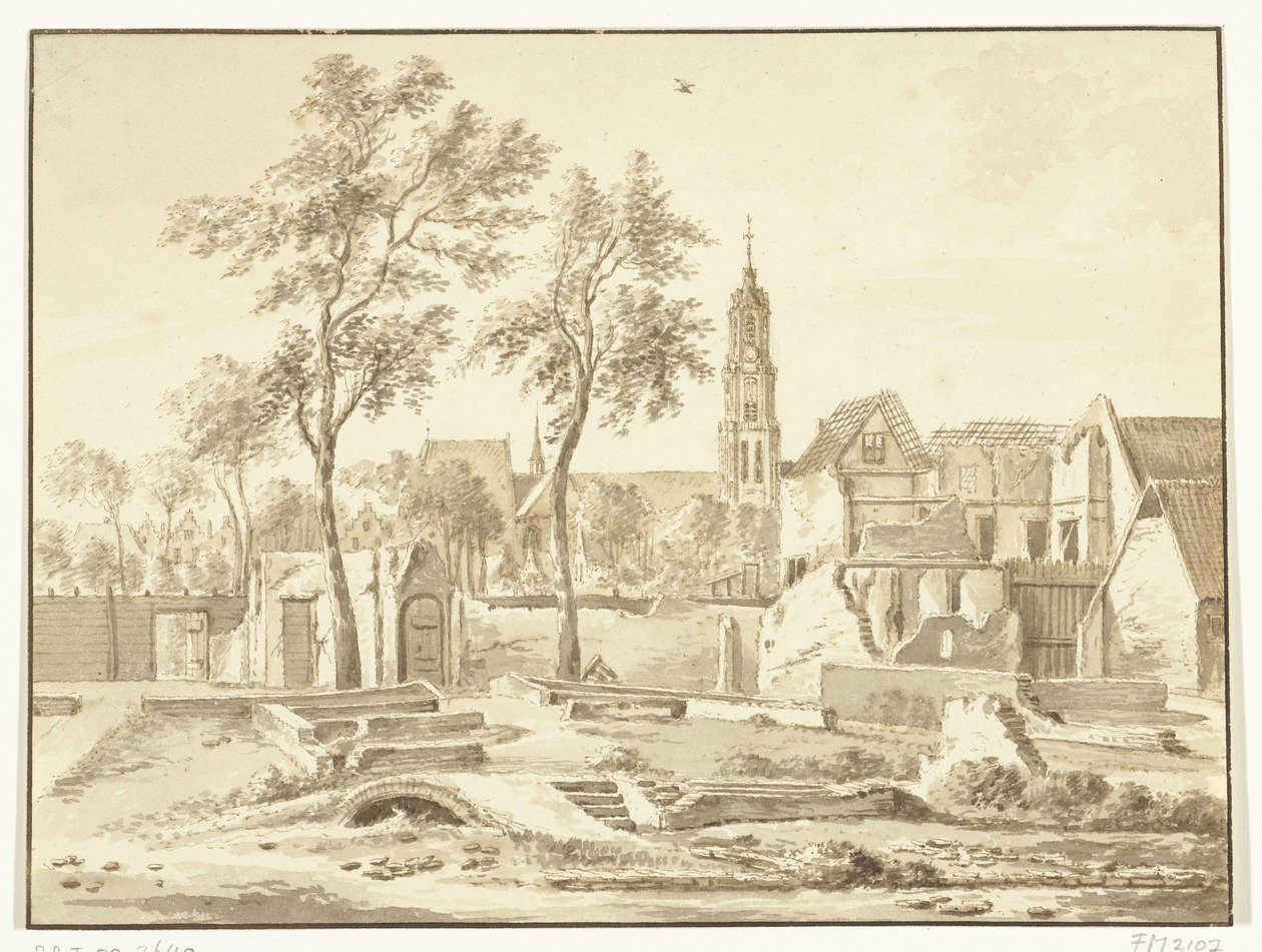 Ruin i Delft efter krutkatastrofen, 1654 av Anonymous