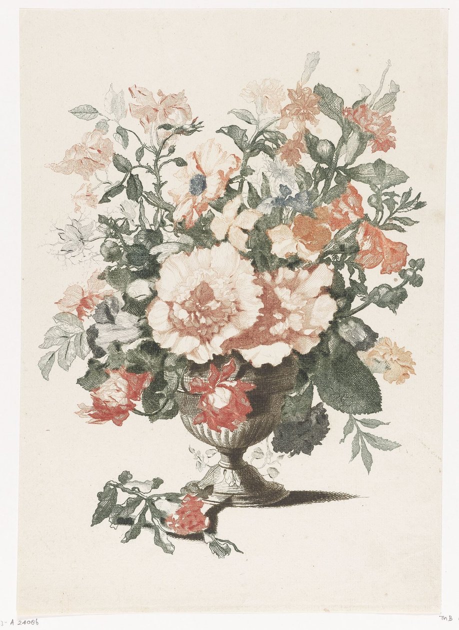 Stenvas med blommor av Anonymous