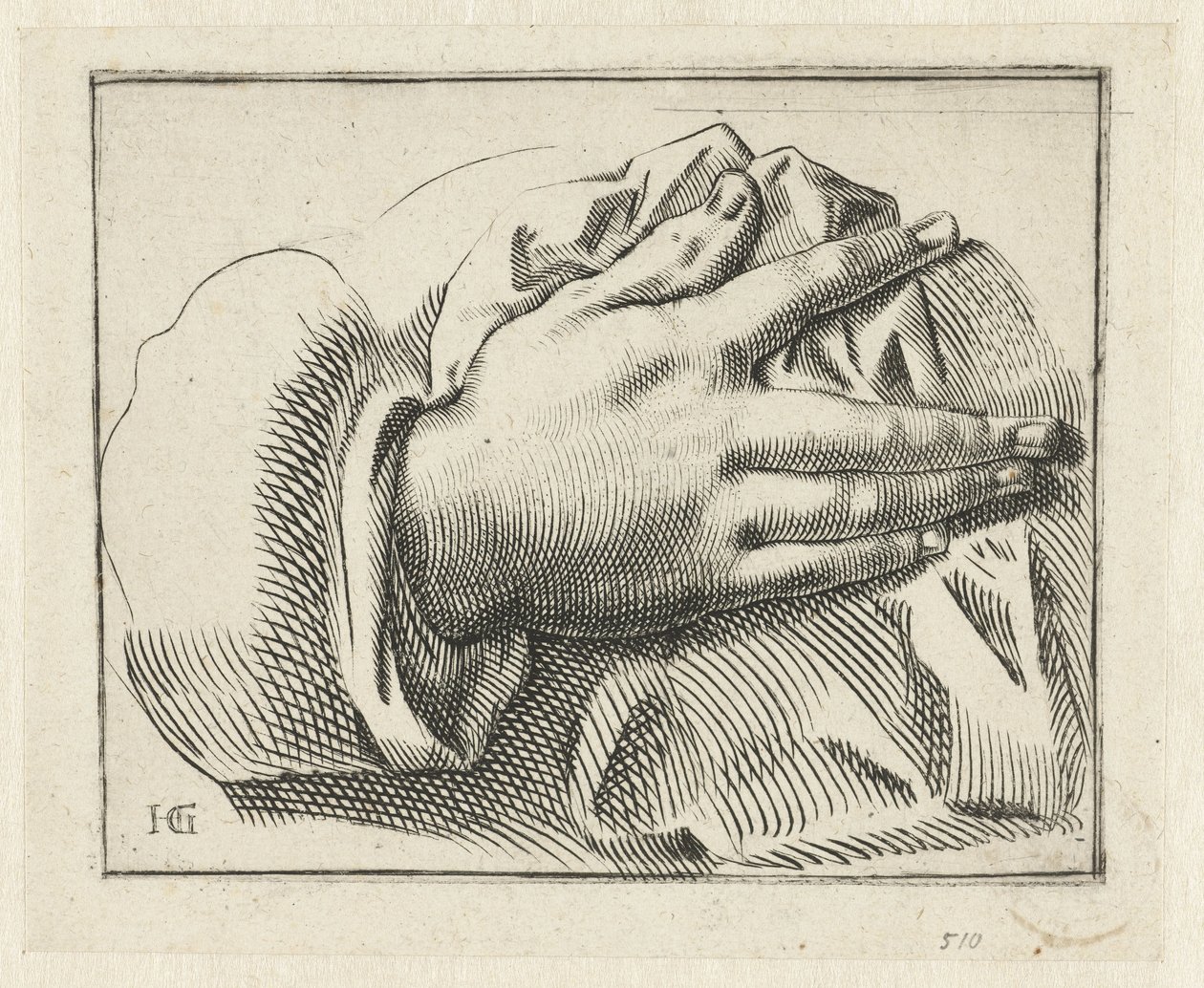 Studie av en hand av Anonymous