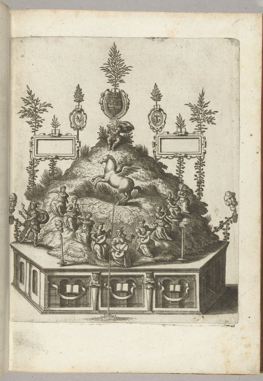 Scen med Apollo på Parnassus, 1594 av Anonymous