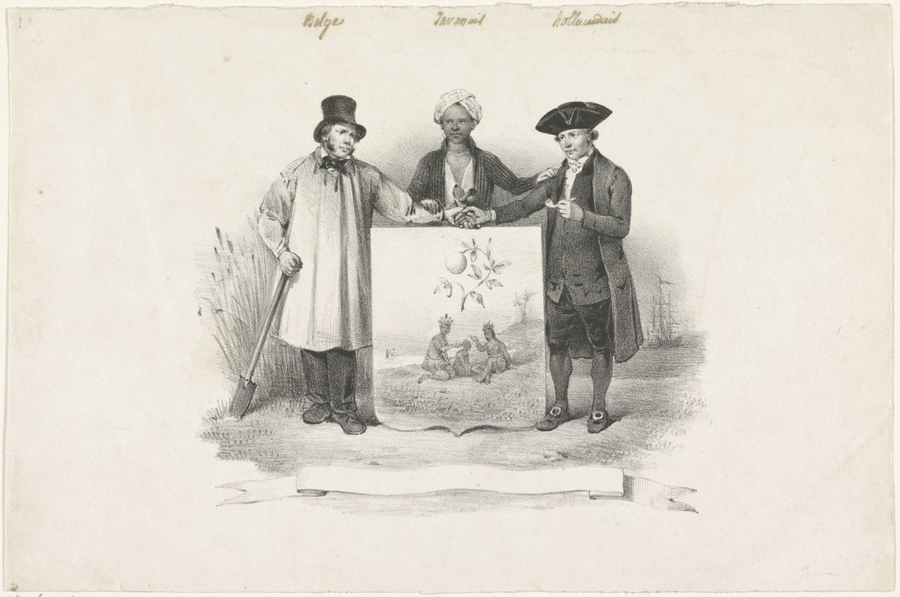 Vapensköld med belgiska, javaneser och holländare, 1826 av Anonymous