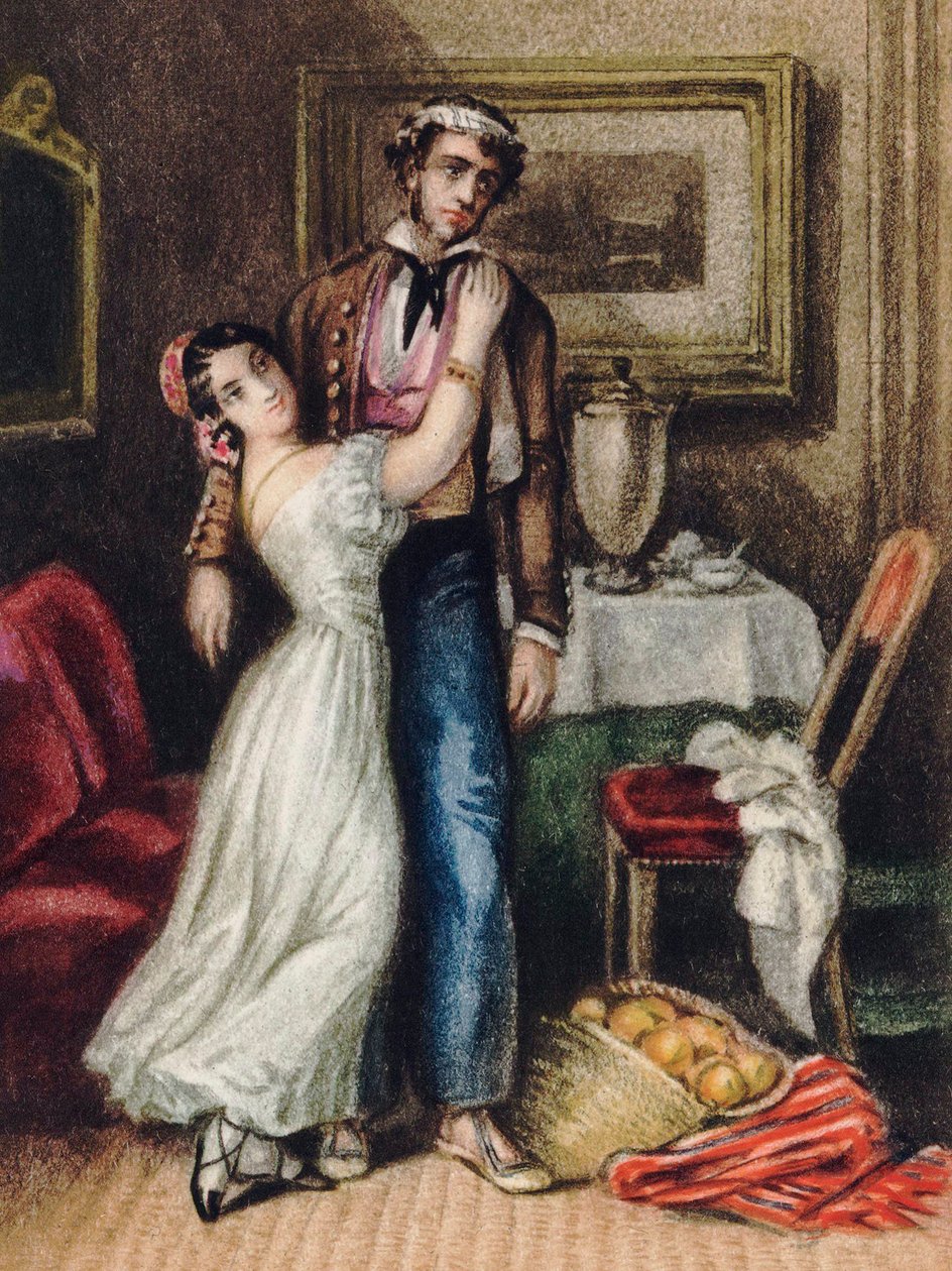 Carmen, av Merimee, Prosper (1803-1870). Färglitografi av Anonymous Anonymous