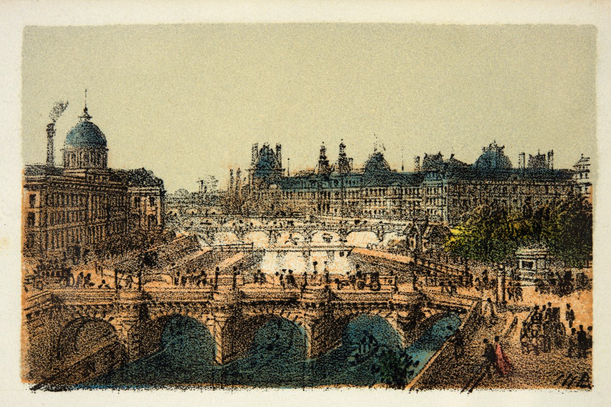 Paris 1874: Pont Neuf, privat samling av Anonymous Anonymous
