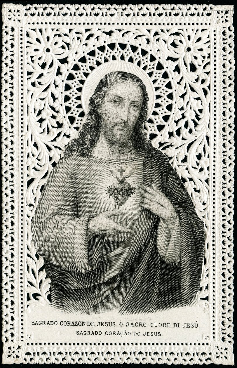 Fromma bild: Jesus med heligt hjärta (gravyr) av Anonymous Anonymous