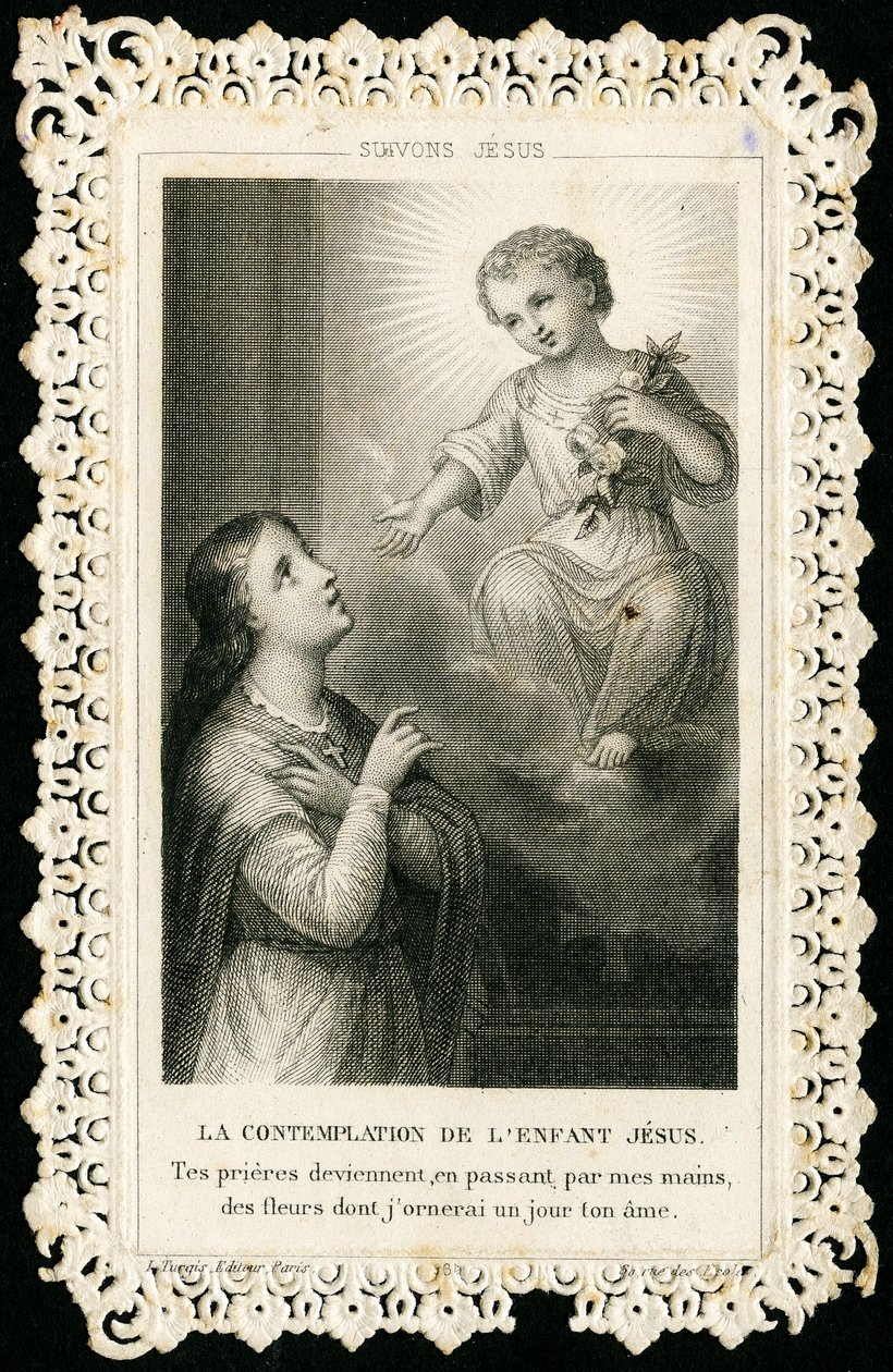 Fromma bild: Bön till Jesus (gravyr) av Anonymous Anonymous