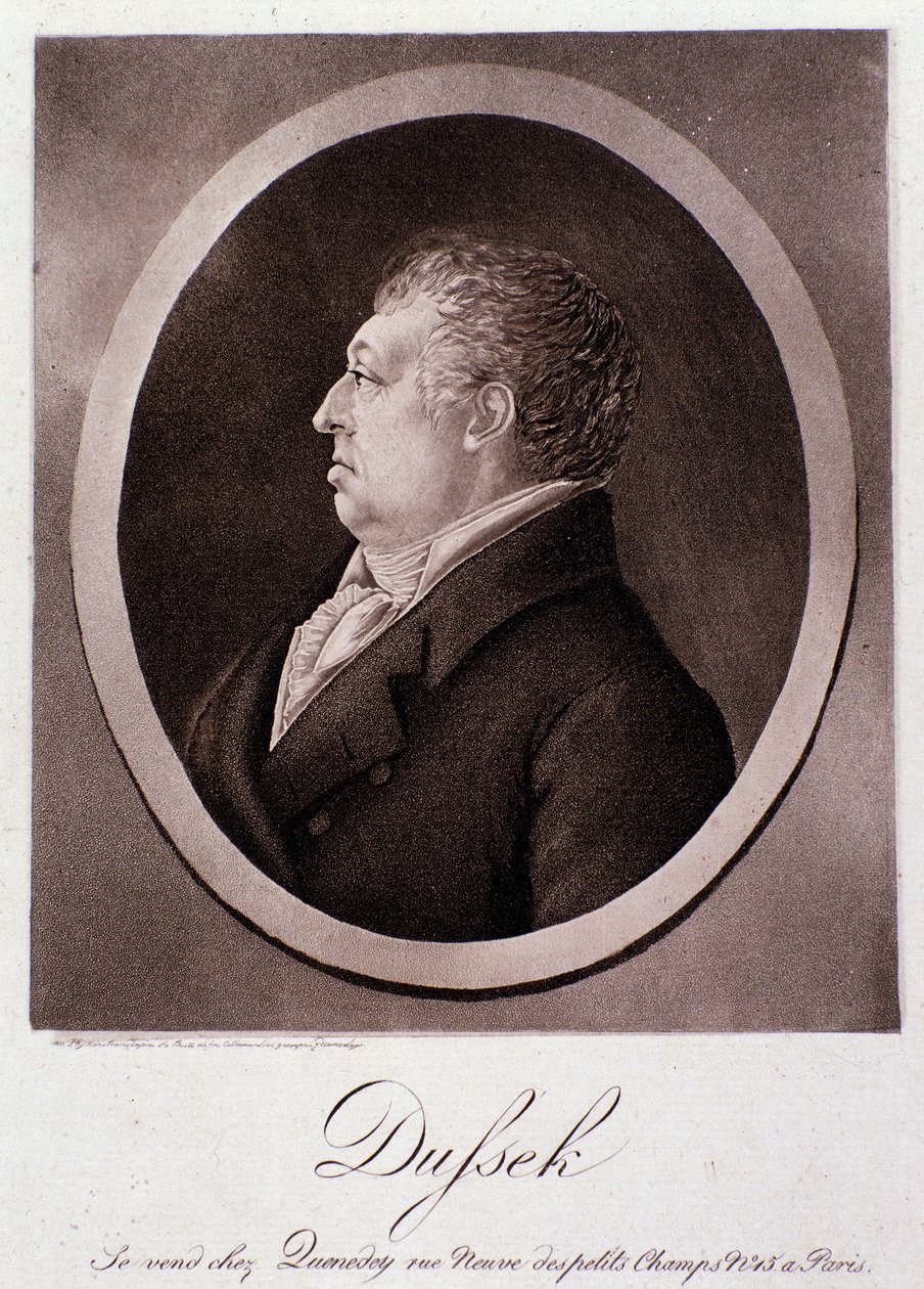 Porträtt av Jan Ladislav Dussek (gravyr) av Anonymous Anonymous