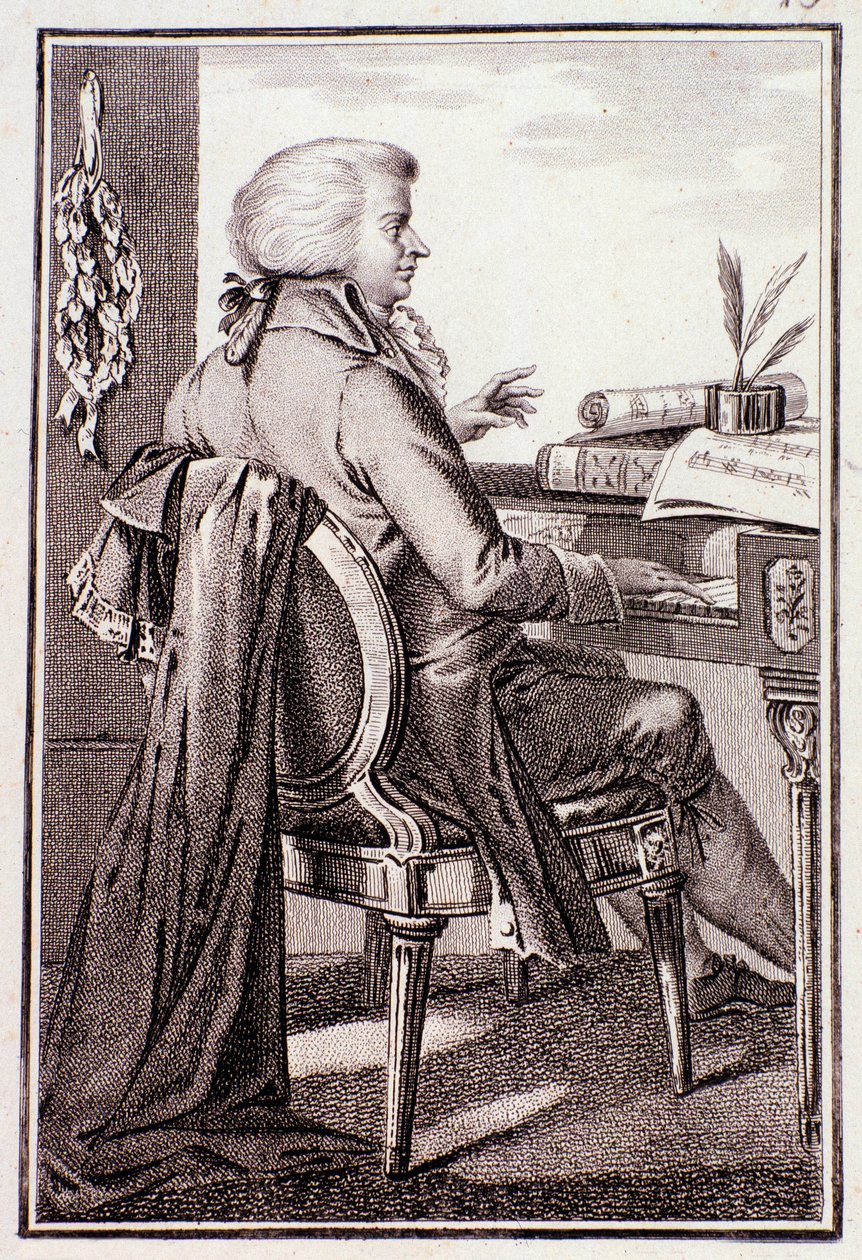 Porträtt av Johann Leopold Mozart (gravyr) av Anonymous Anonymous
