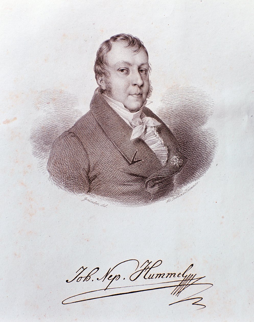 Porträtt av Johann Nepomuk Hummel (gravyr av Anonymous Anonymous