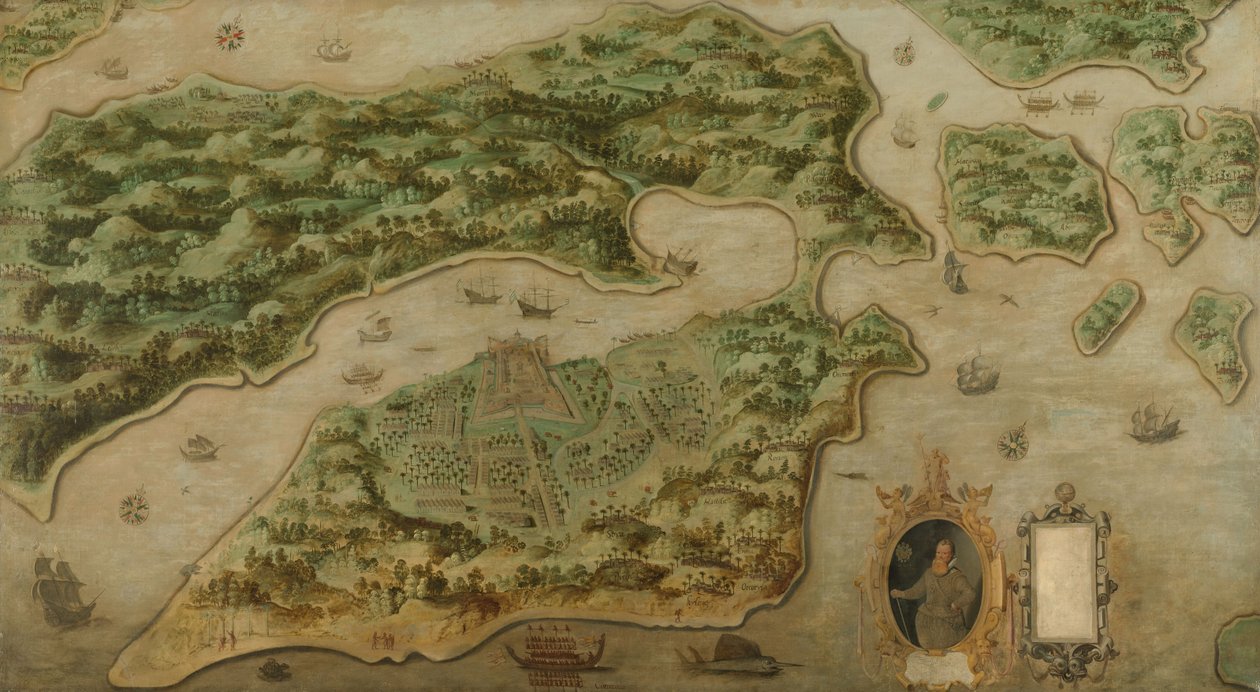 Utsikt över Ambon, ca 1617 (olja på duk) av Anonymous Anonymous