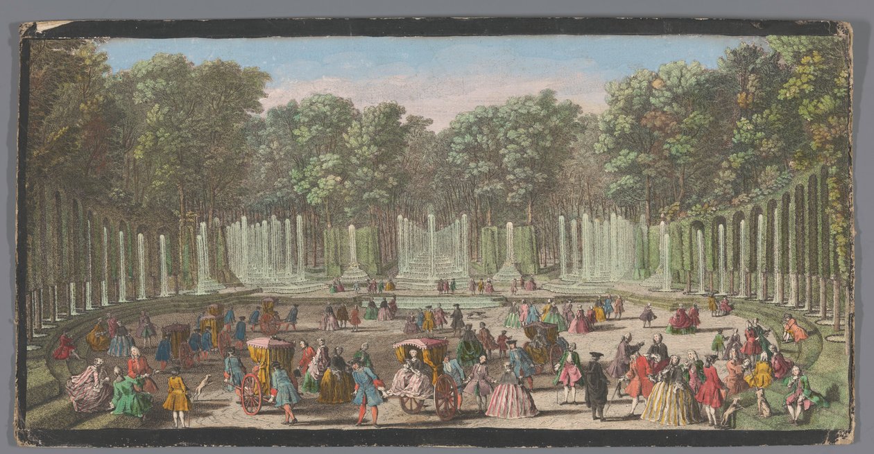 Utsikt över Water Theatre Grove, Versailles av Anonymous Anonymous