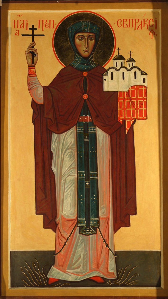Saint Eupraxia, prinsessan av Pskov av Anonymous Russian icon painter