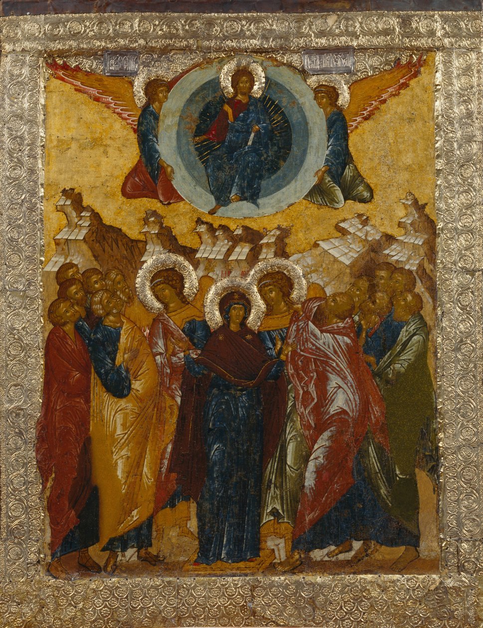 Kristi himmelsfärd, 1497 av Anonymous Russian icon painter