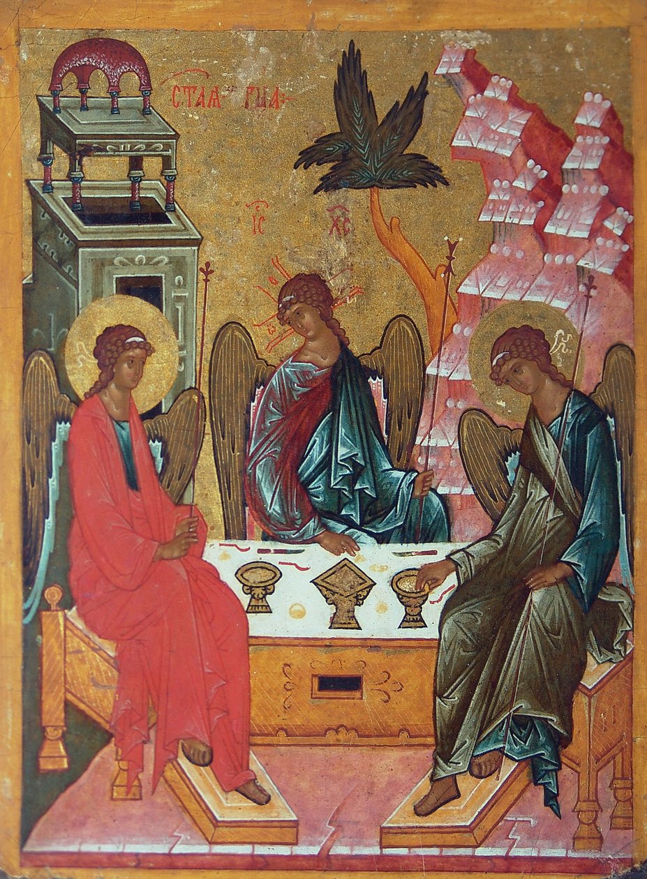 Den heliga treenigheten, 1400-talet av Anonymous Russian icon painter