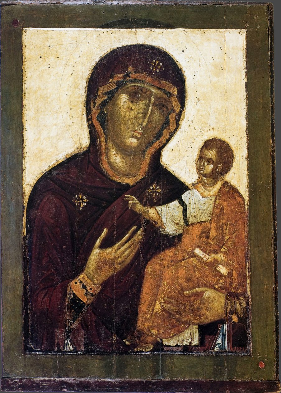 The Virgin Hodegetria, 1100-talet av Anonymous Russian icon painter