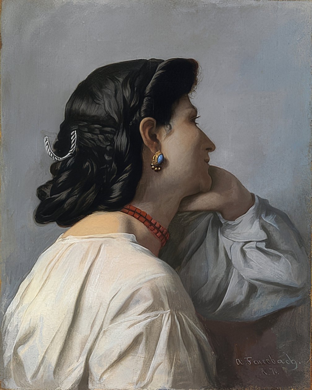 Iphigenia (studiehuvud). 1870 av Anselm Feuerbach