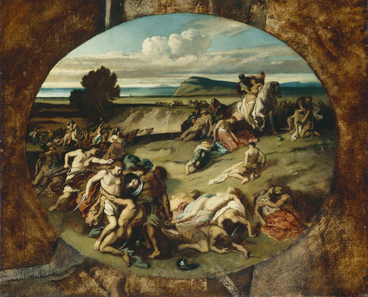 Slaget vid Amazonerna, 1857 av Anselm Feuerbach