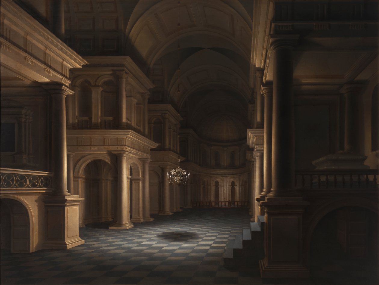Det inre av en kyrka, c.1640-45 av Anthonie Delorme