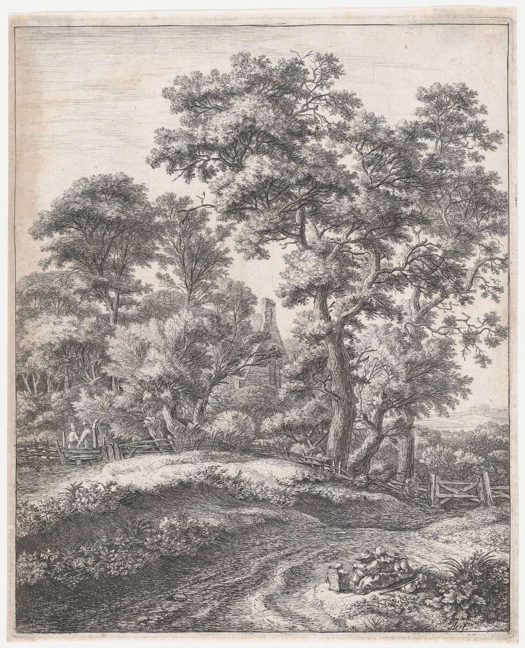 Mor och barn i vila, 1600-talet. av Anthonie Waterloo