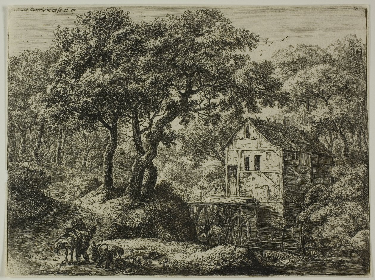 Kvarnen i skogen av Anthonie Waterloo
