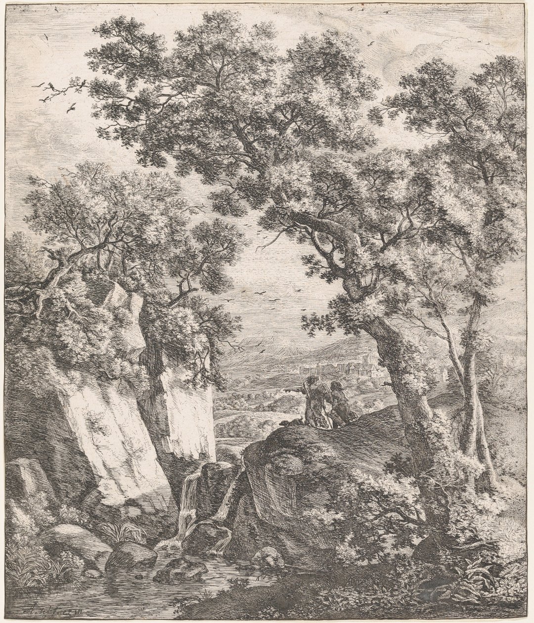 Tobias och ängeln, 1600-talet. av Anthonie Waterloo