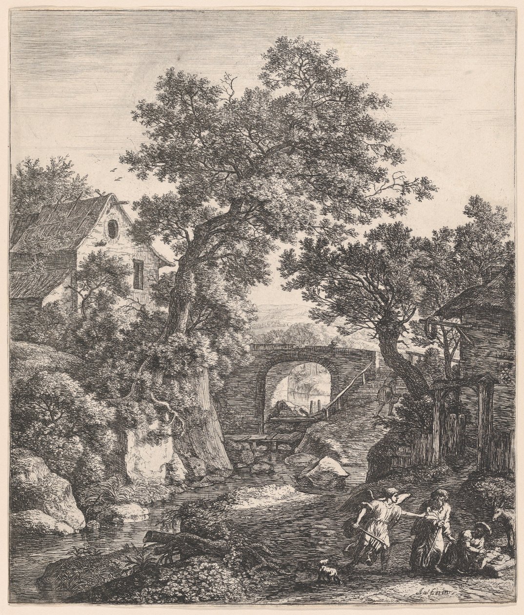Zipporah omskär sin son, 1600-talet. av Anthonie Waterloo
