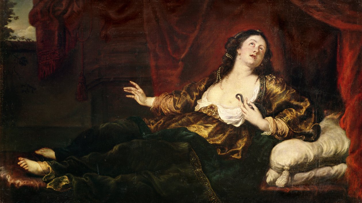 Cleopatra VII:s död (69-30 f.Kr.) av Anthony van Dyck