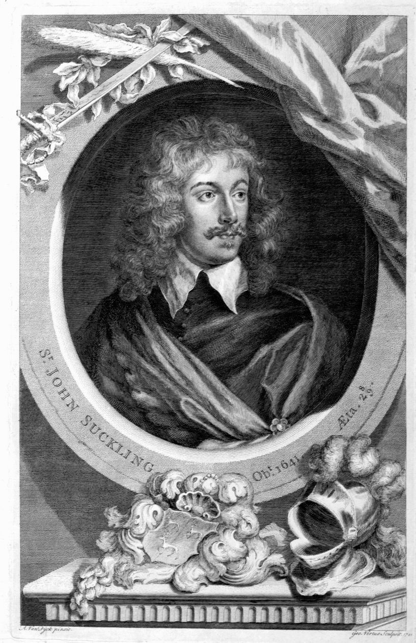 Sir John Suckling, graverad av George Vertue, 1744 av Anthony van Dyck