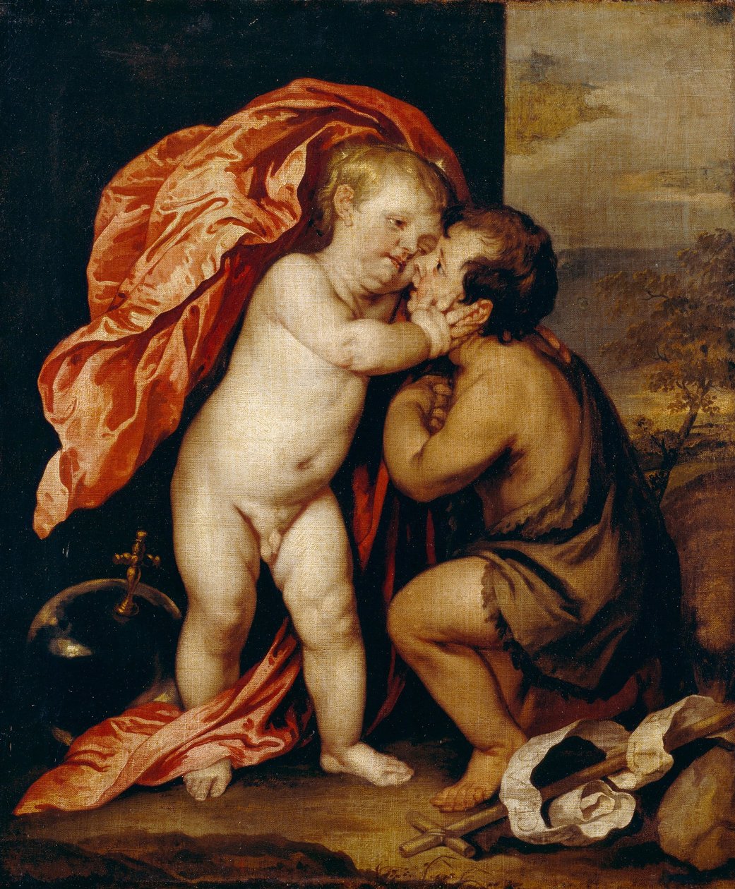 Spädbarnen Kristus och Johannes Döparen av Anthony van Dyck