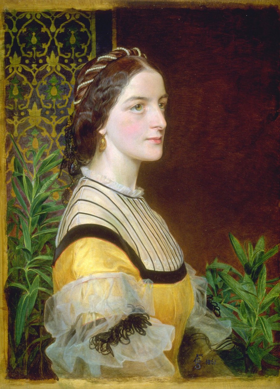 Porträtt av en dam, troligen Anne Simms Reeve från Brancaster Hall, Norfolk av Anthony Frederick Augustus Sandys