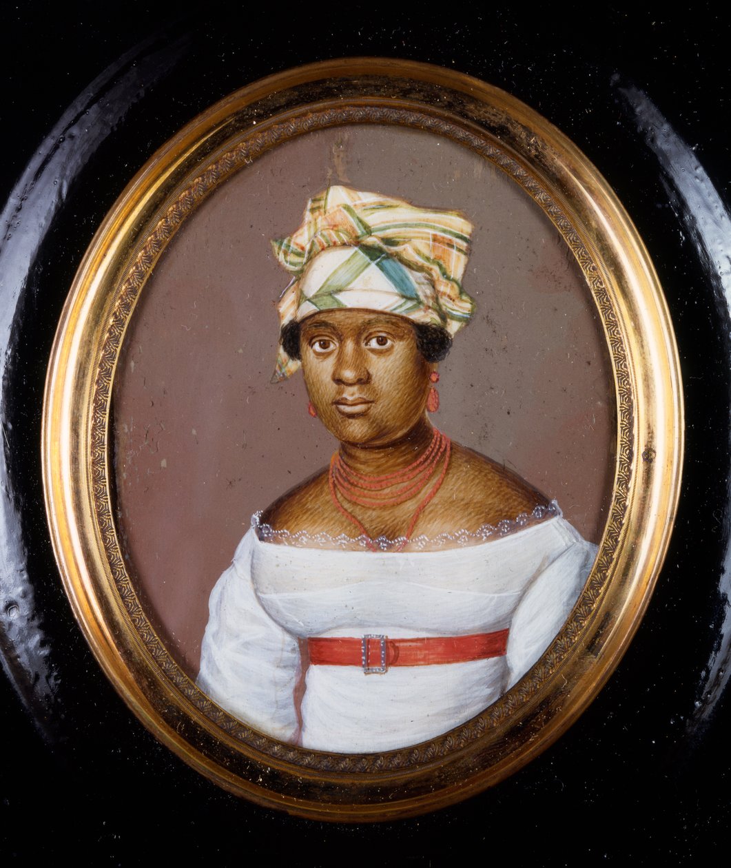 Mrs Pierre Toussaint, 1825 (wc på emalj) av Anthony Meucci