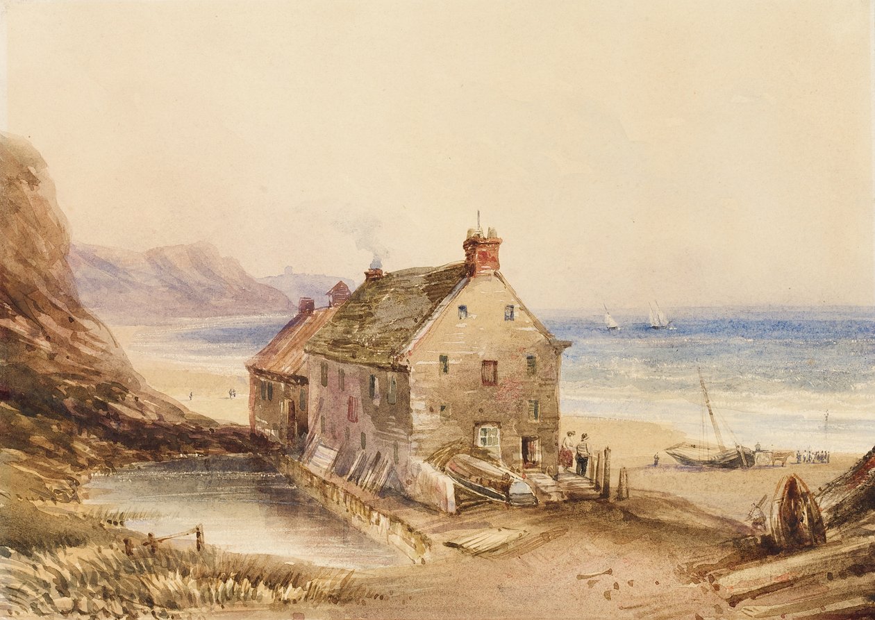 Cayton Cliff Mill, nära Scarborough av Anthony Vandyke Copley Fielding