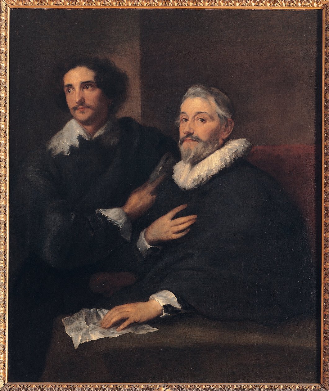 Portrait of the engravers Pieter de Jode the Elder and Pieter de Jode the Younger  av Anthony van Dyck