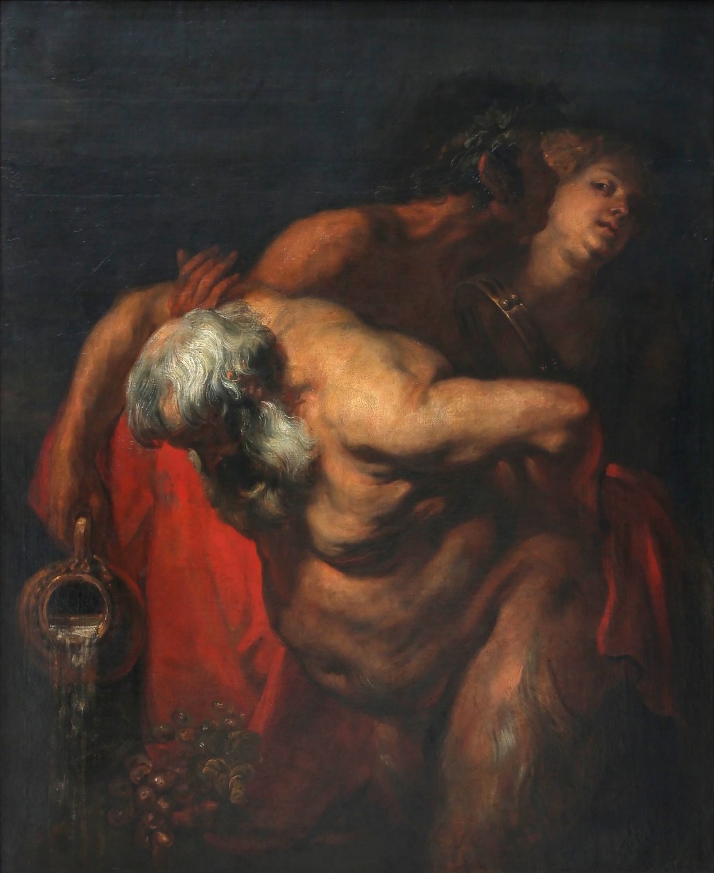 Silène ivre soutenu par un faune et une bacchante av Anthony van Dyck