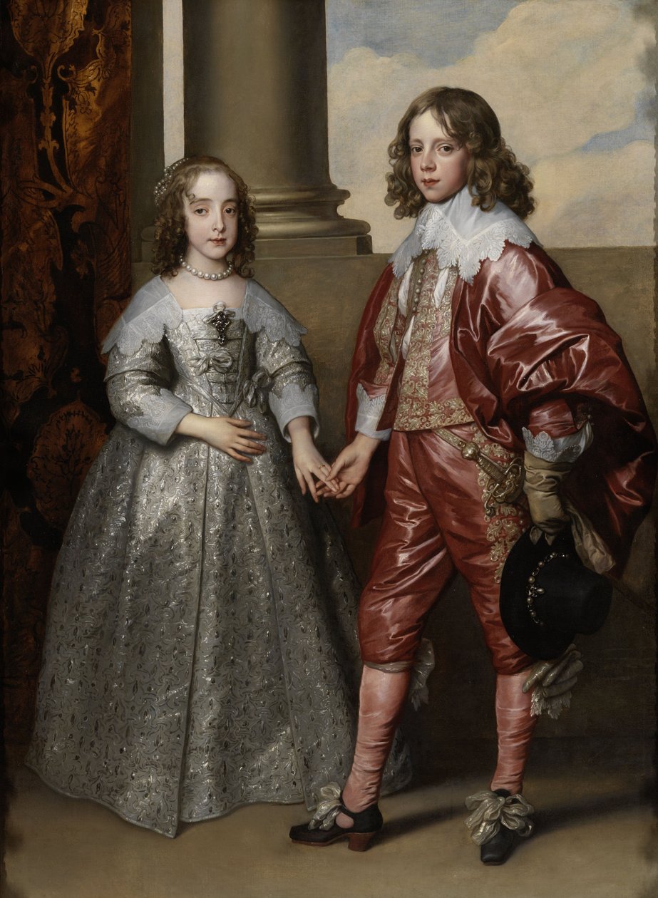 William II and his bride Mary Stuart:  Porträt des Wilhelm von Oranien als Prinz mit seiner zukünftigen Braut Maria Stuart av Anthony van Dyck