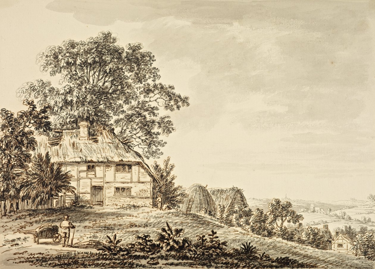 Country Scene (bläck på papper) av Anthony Devis