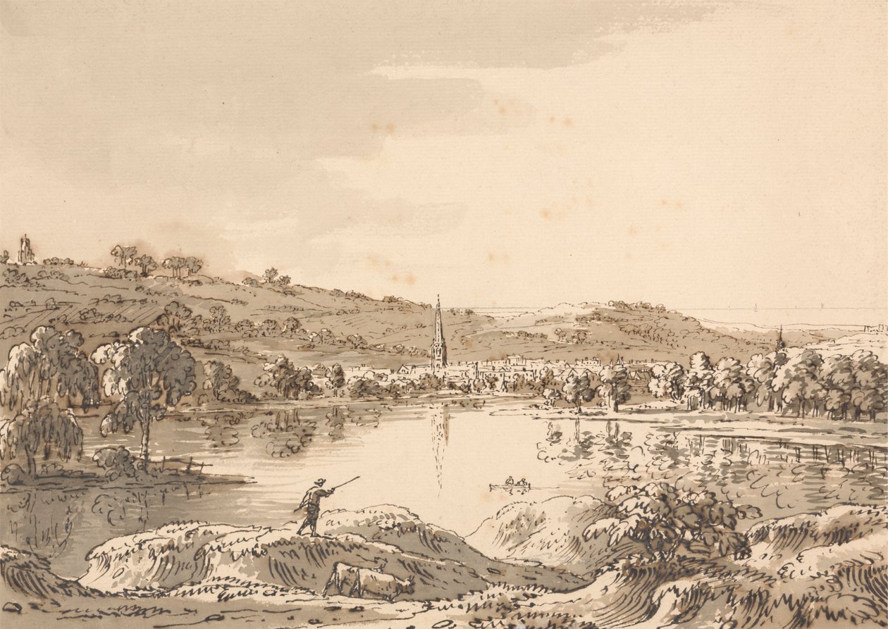 By sett från andra sidan en sjö av Anthony Devis